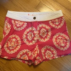 Boden Pink Floral Cover up Swim Shorts size 2